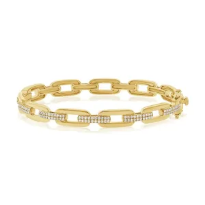 14k Gold 0.50Ct Diamond Open Link Bracelet with 50 Diamonds, available in White, Rose and Yellow Gold