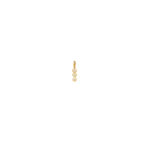 14k Single 3 Vertical Diamond Bezel Charm Pendant
