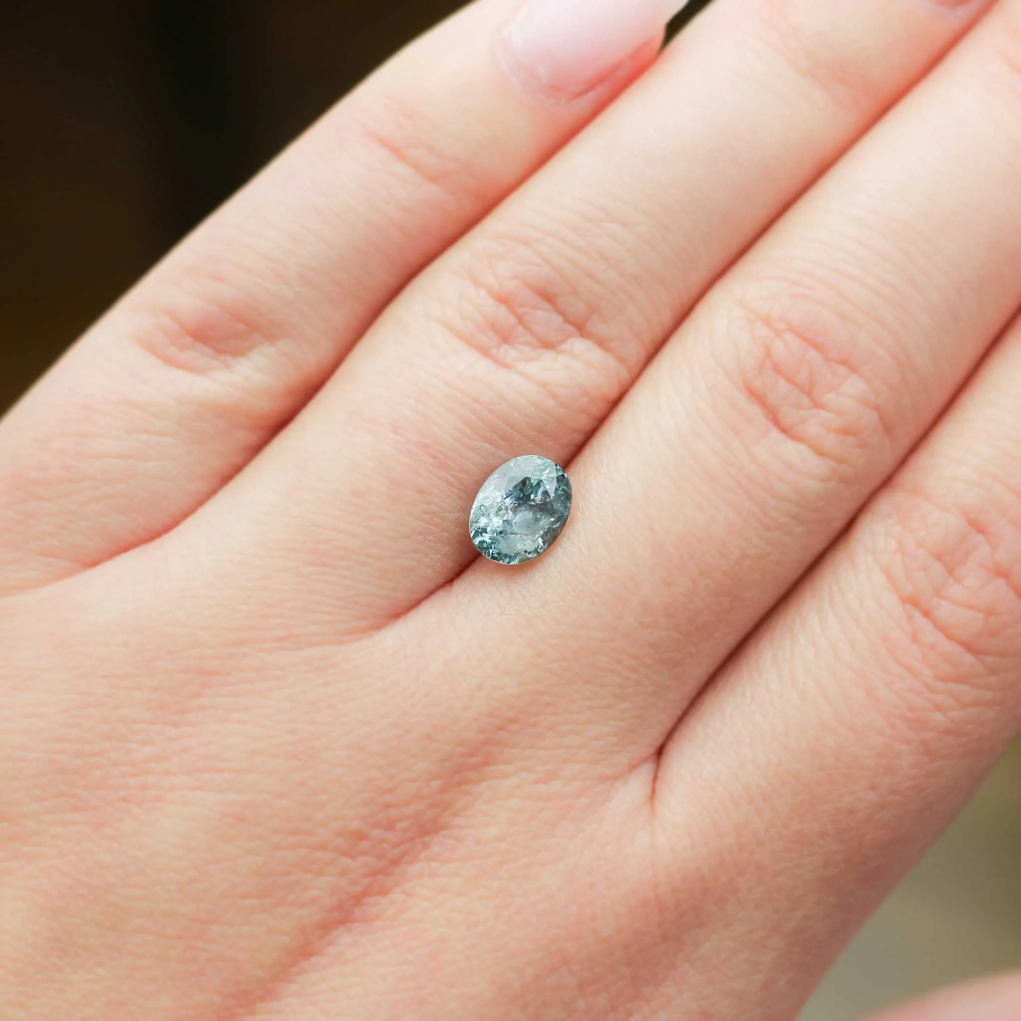 2.27ct Oval Sea Foam Blue Sapphire