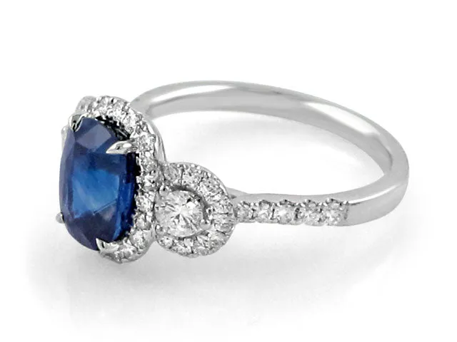 2.30ct Sapphire And Diamond Right Hand Ring