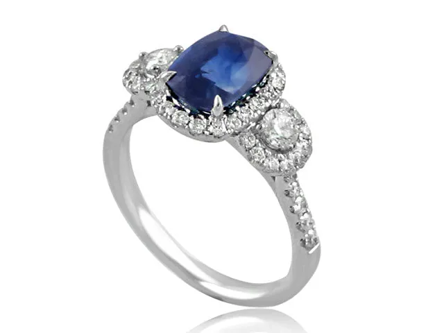 2.30ct Sapphire And Diamond Right Hand Ring