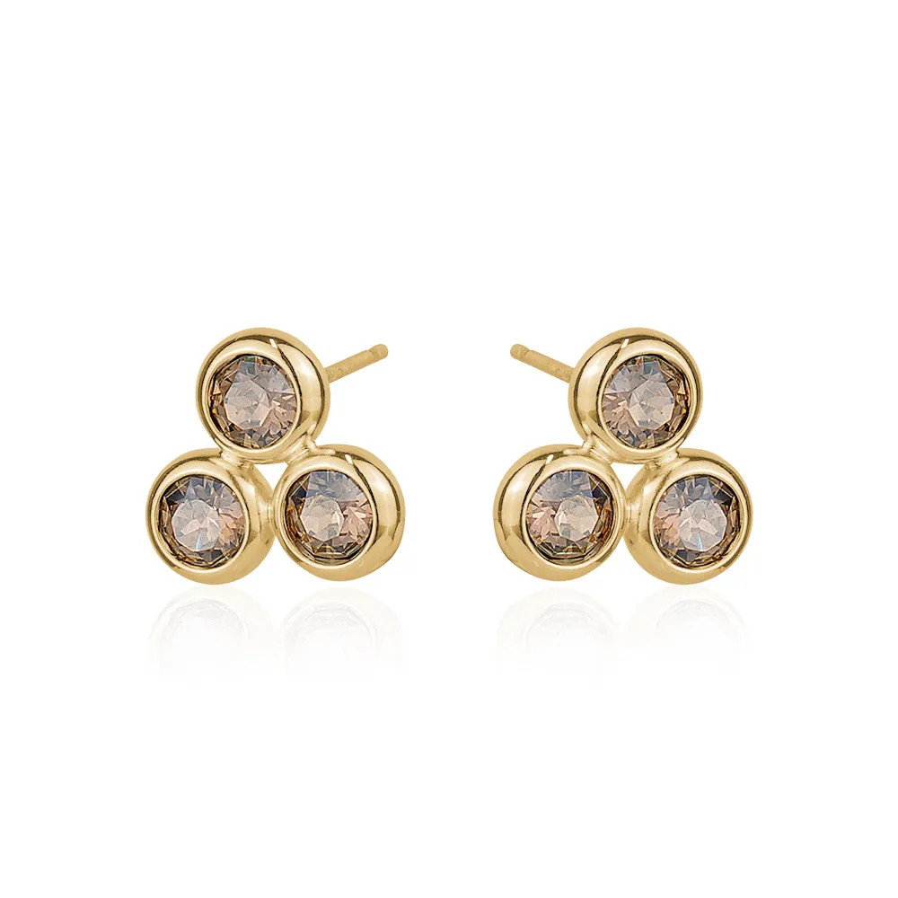 3 STUD AUSTRIAN CRYSTAL EARRINGS