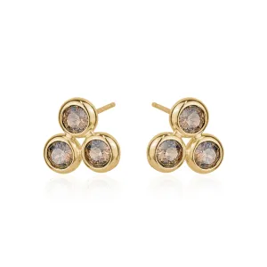 3 STUD AUSTRIAN CRYSTAL EARRINGS