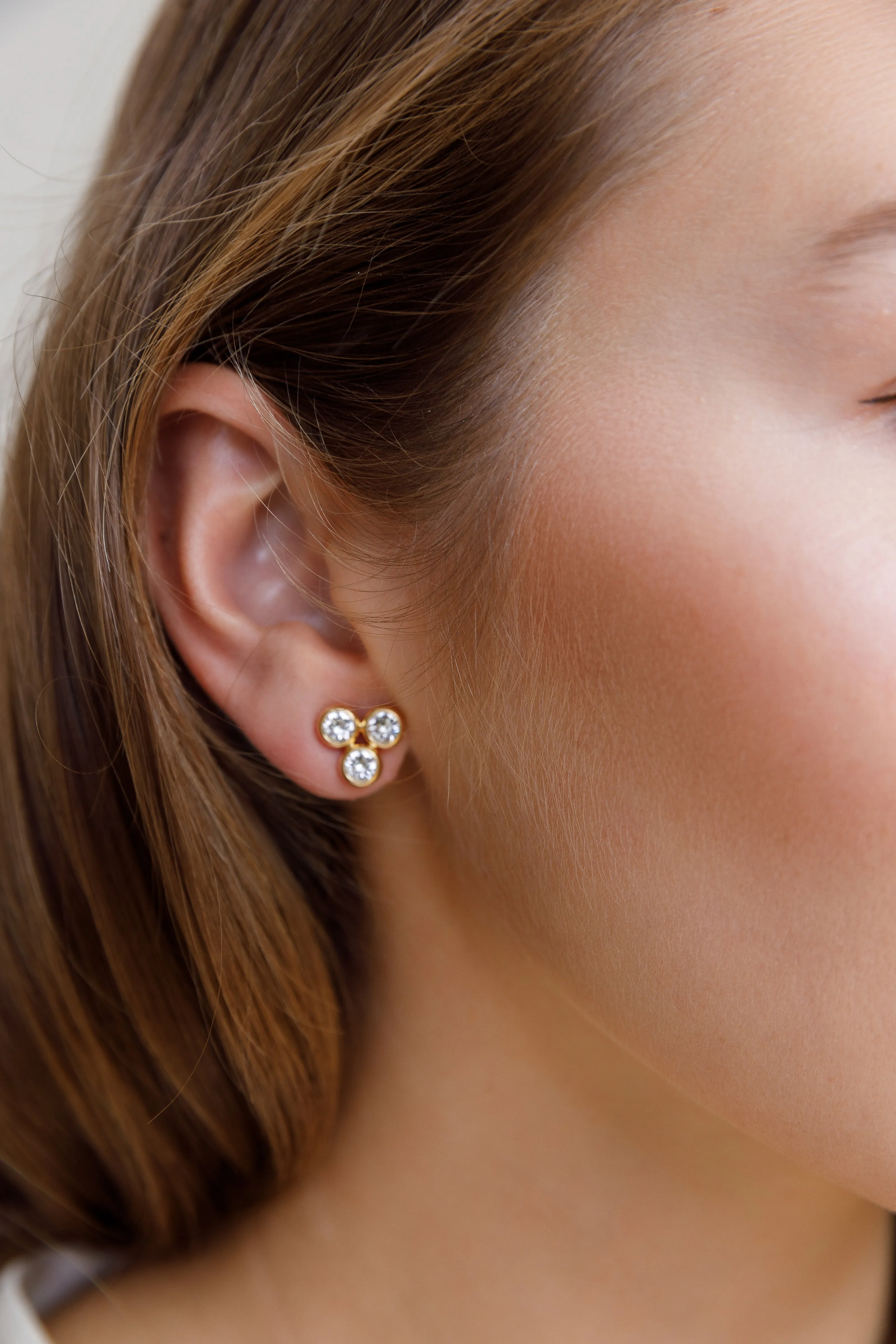3 STUD AUSTRIAN CRYSTAL EARRINGS