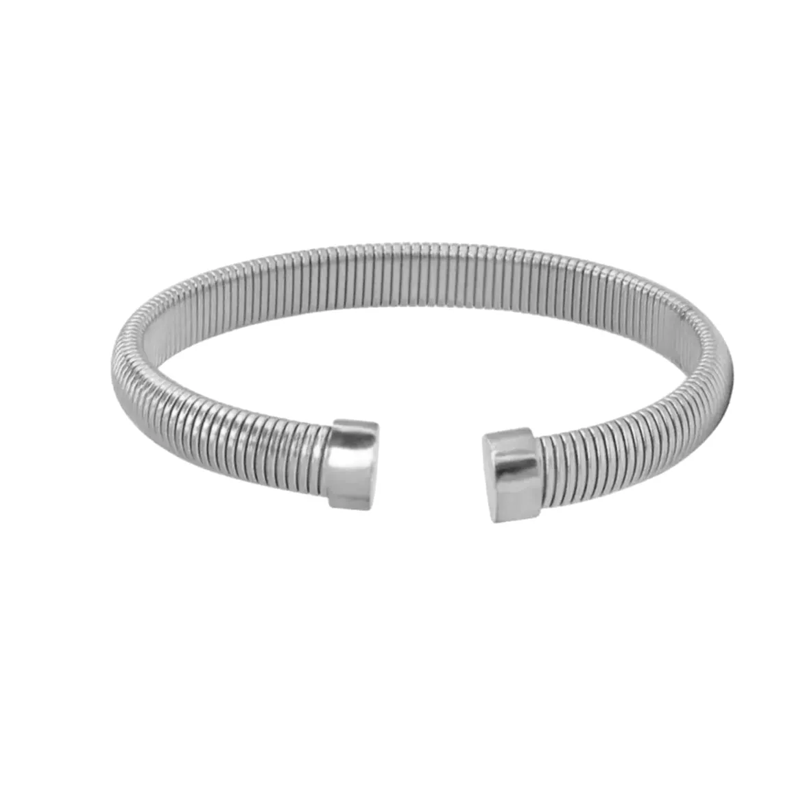 80's Style Silver Open Bracelet