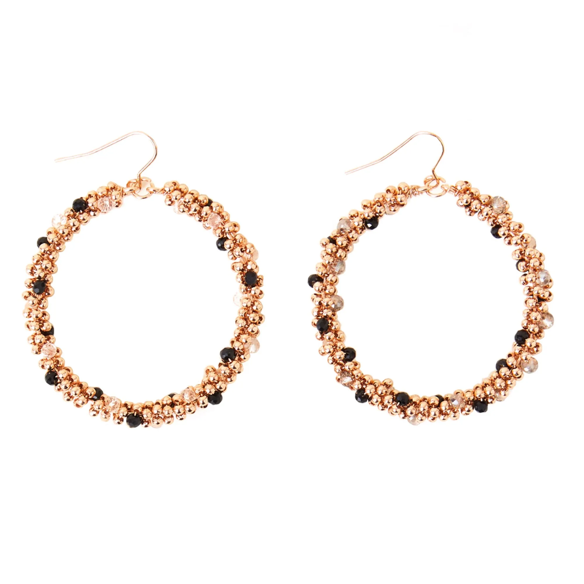 Accessorize London Women's Gold Chunky Bead Hoop Earrings