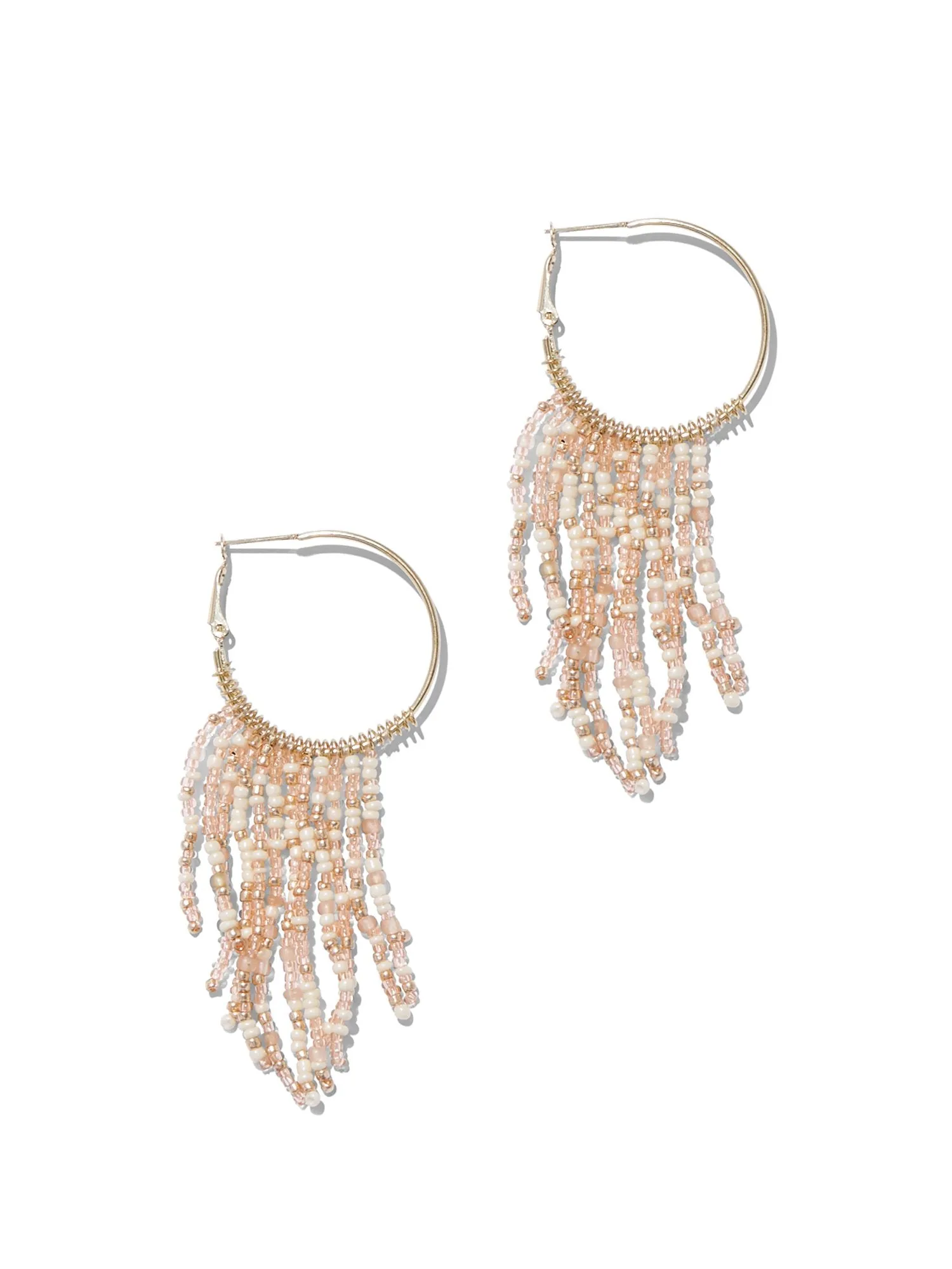 Beaded Tassel Hoop Earring