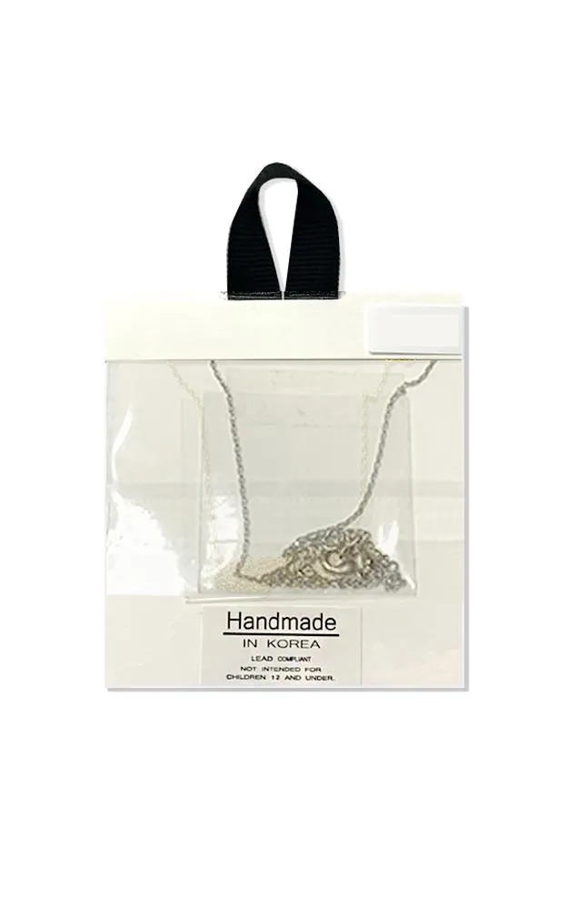 BJNA020RH Rhodium "Inseparable" (Moon & Star) Pendant Necklace