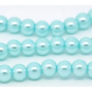 Bulk 1500pcs Czech Style Pressed Glass Satin Painted Round Strand Beads Beading Jewelry Making 6mm Blue 20 strands 75pcs per string