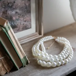 CHALK Three Strand Necklace - Black or Pearl