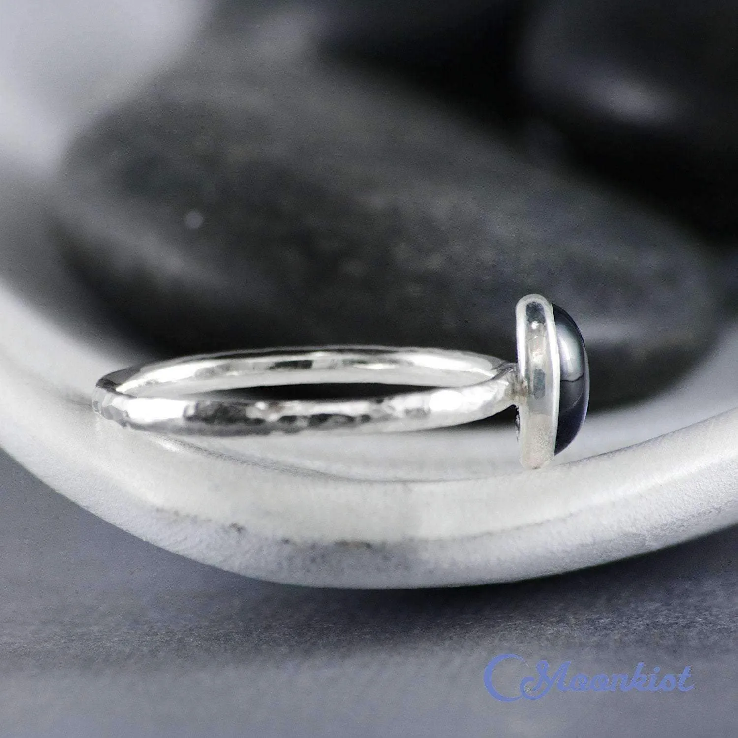 Dainty Oval Blue Sapphire Promise Ring | Moonkist Designs