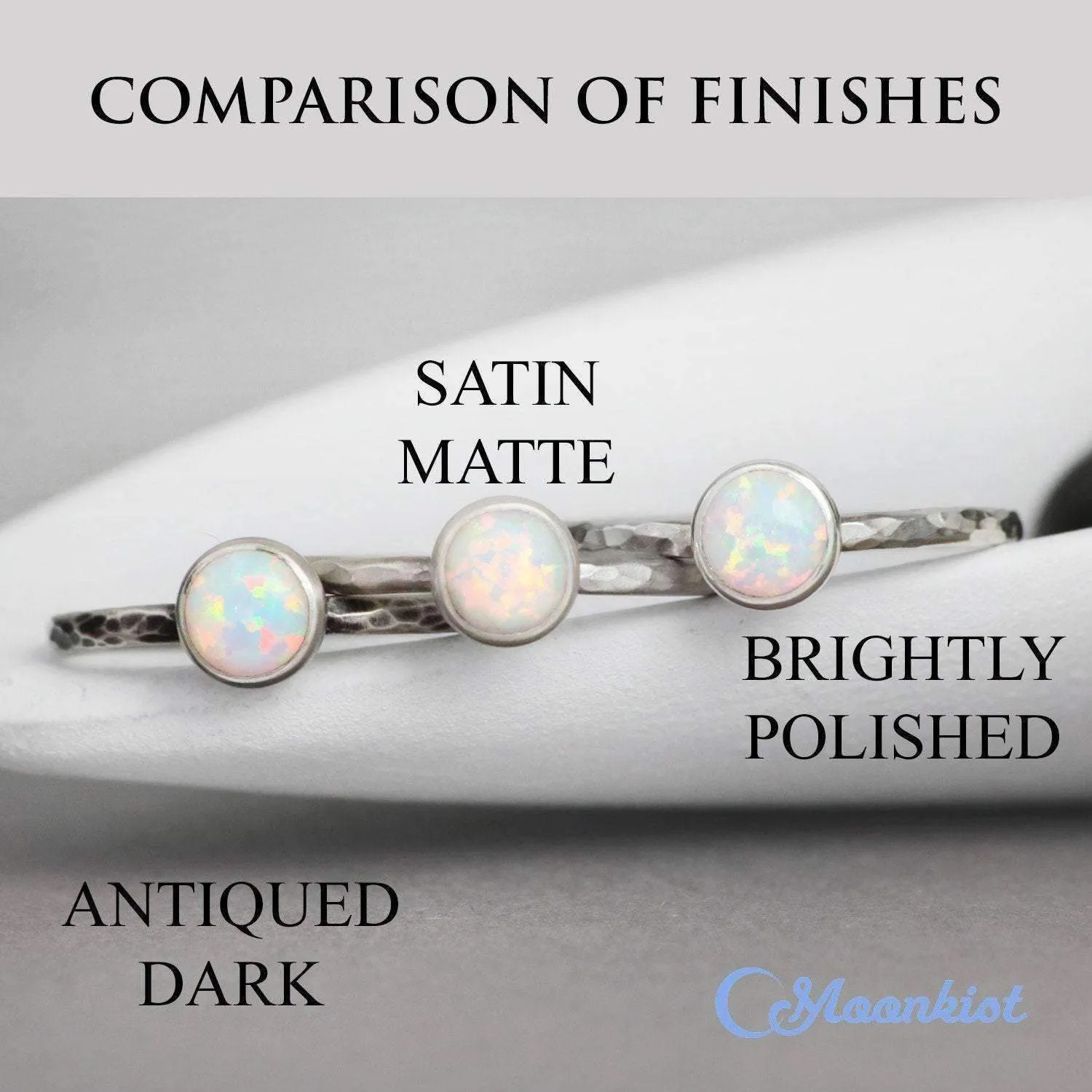 Dainty Oval Blue Sapphire Promise Ring | Moonkist Designs
