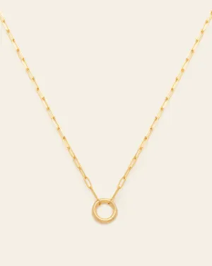Delicate Circle Clasp Necklace - Gold Vermeil
