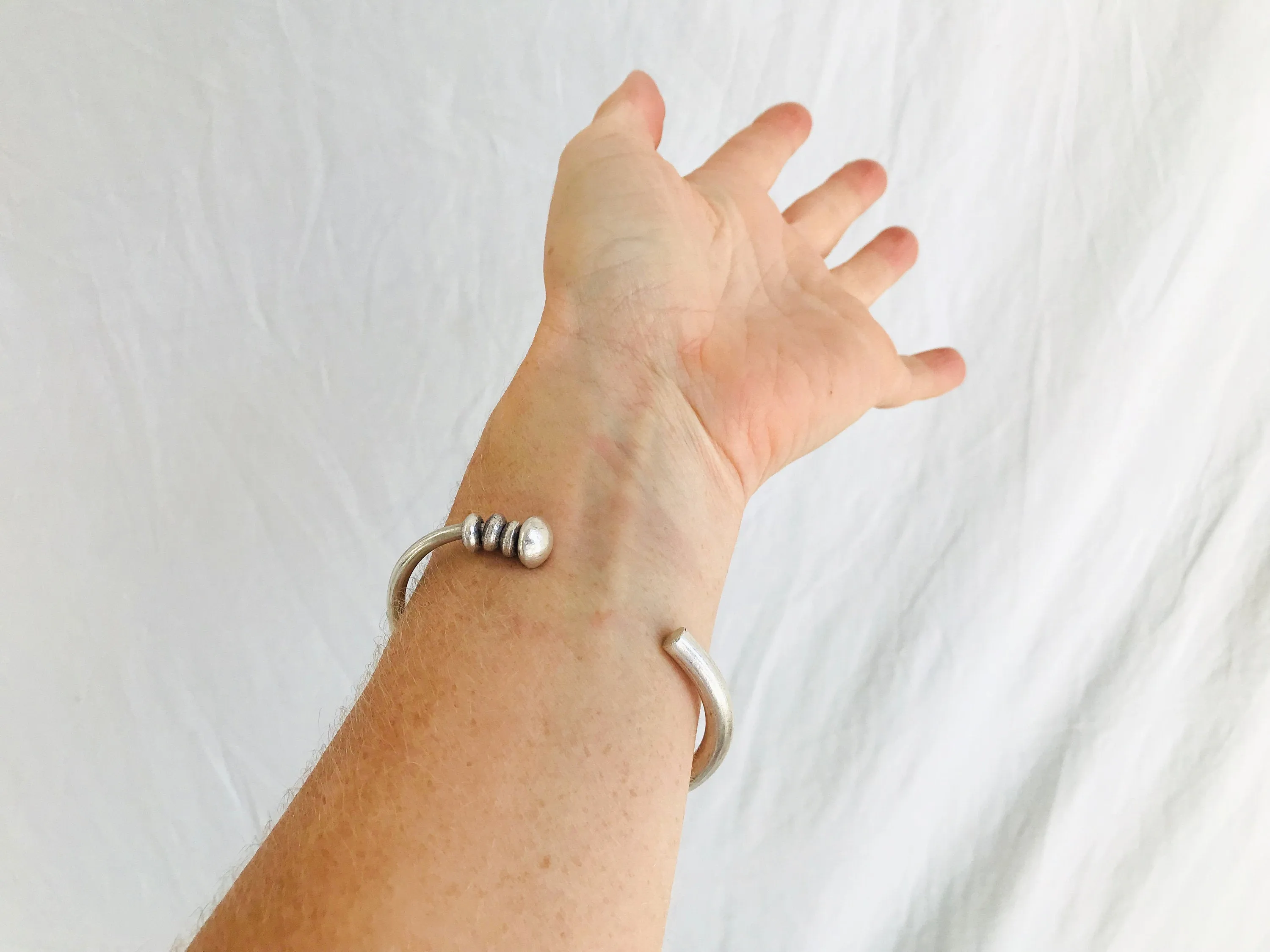 Fine Silver Bangle from the Karen Hill Tribe of Thailand