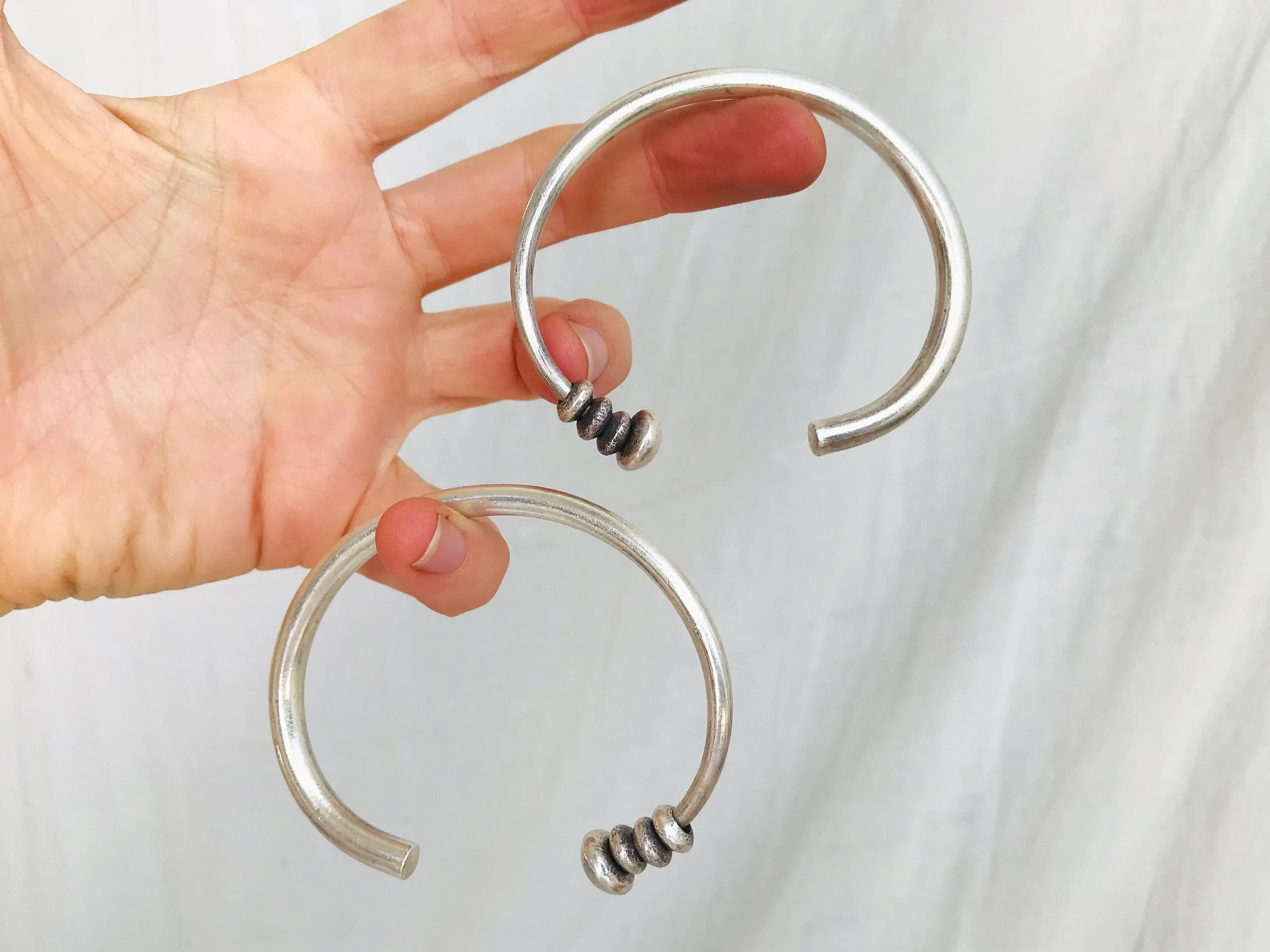 Fine Silver Bangle from the Karen Hill Tribe of Thailand