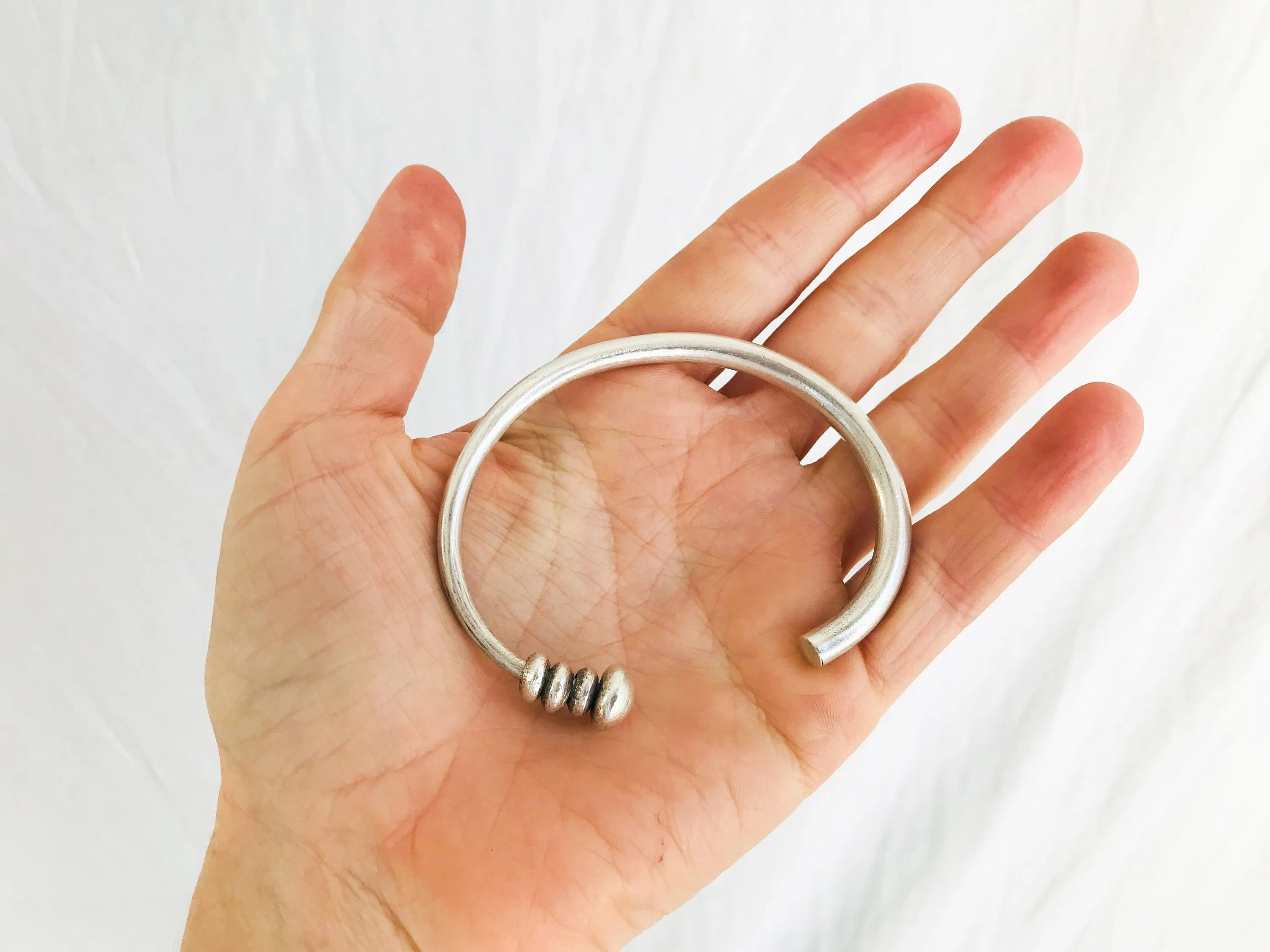Fine Silver Bangle from the Karen Hill Tribe of Thailand