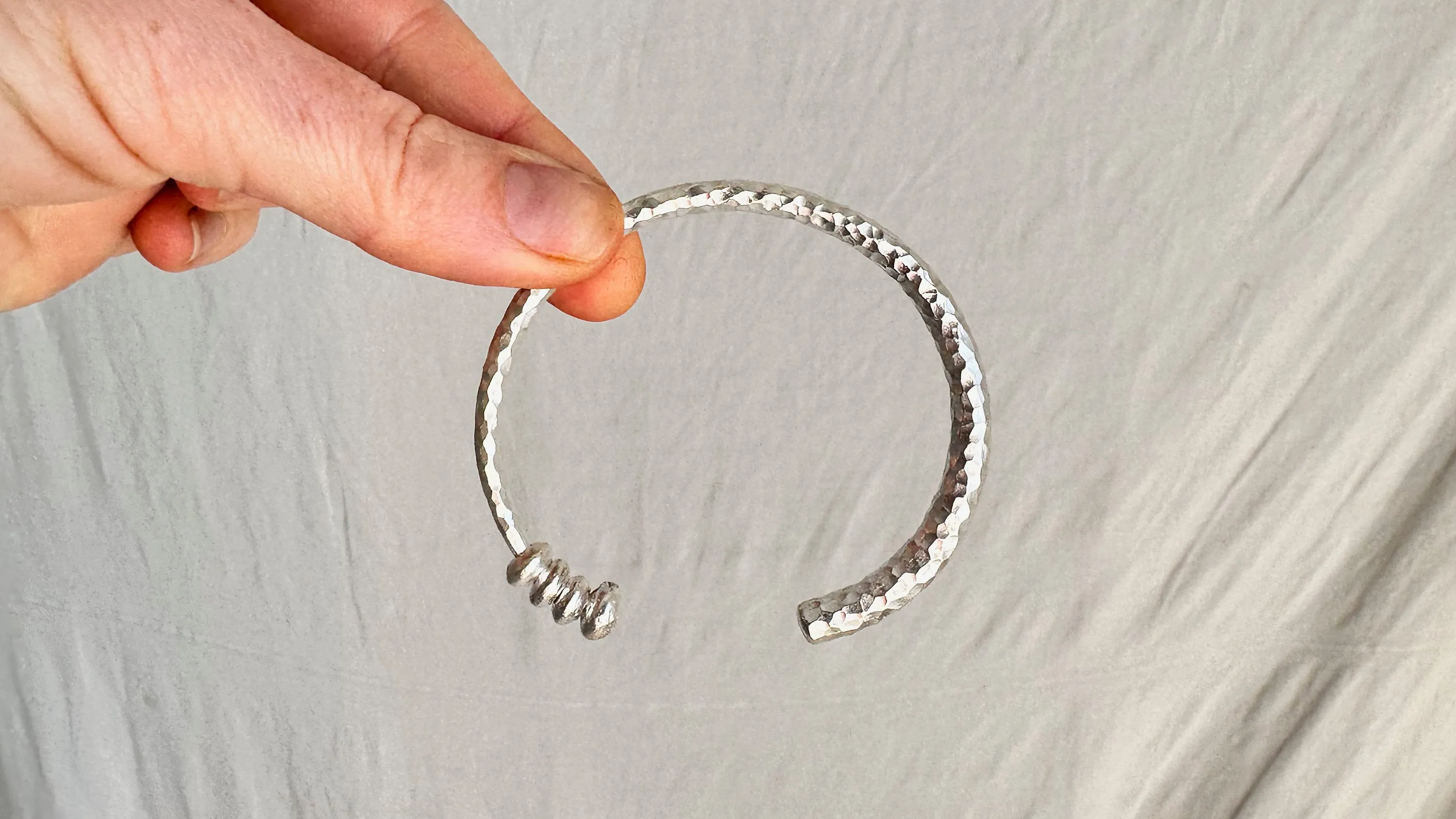 Fine Silver Bangle from the Karen Hill Tribe of Thailand.