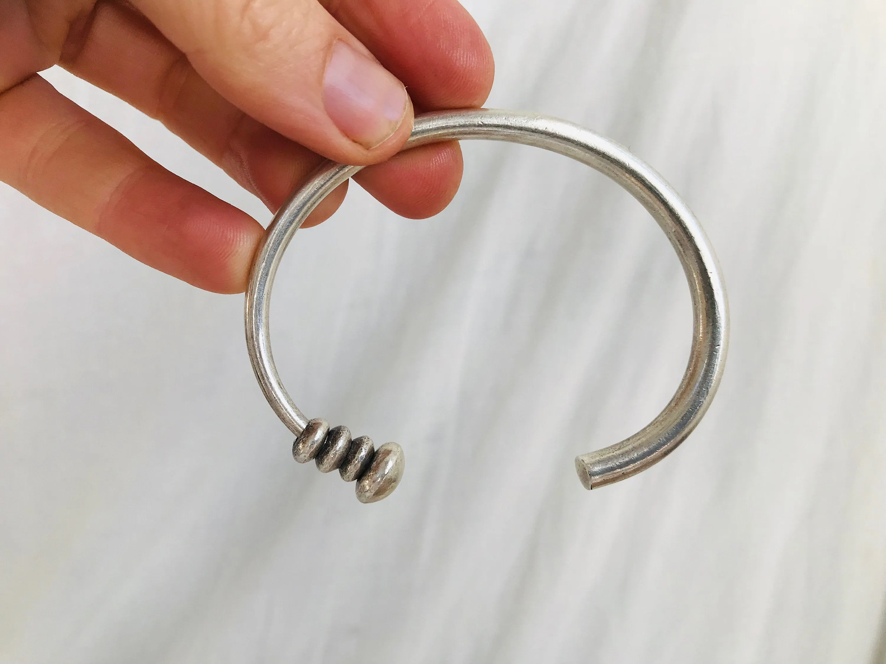 Fine Silver Bangle from the Karen Hill Tribe of Thailand