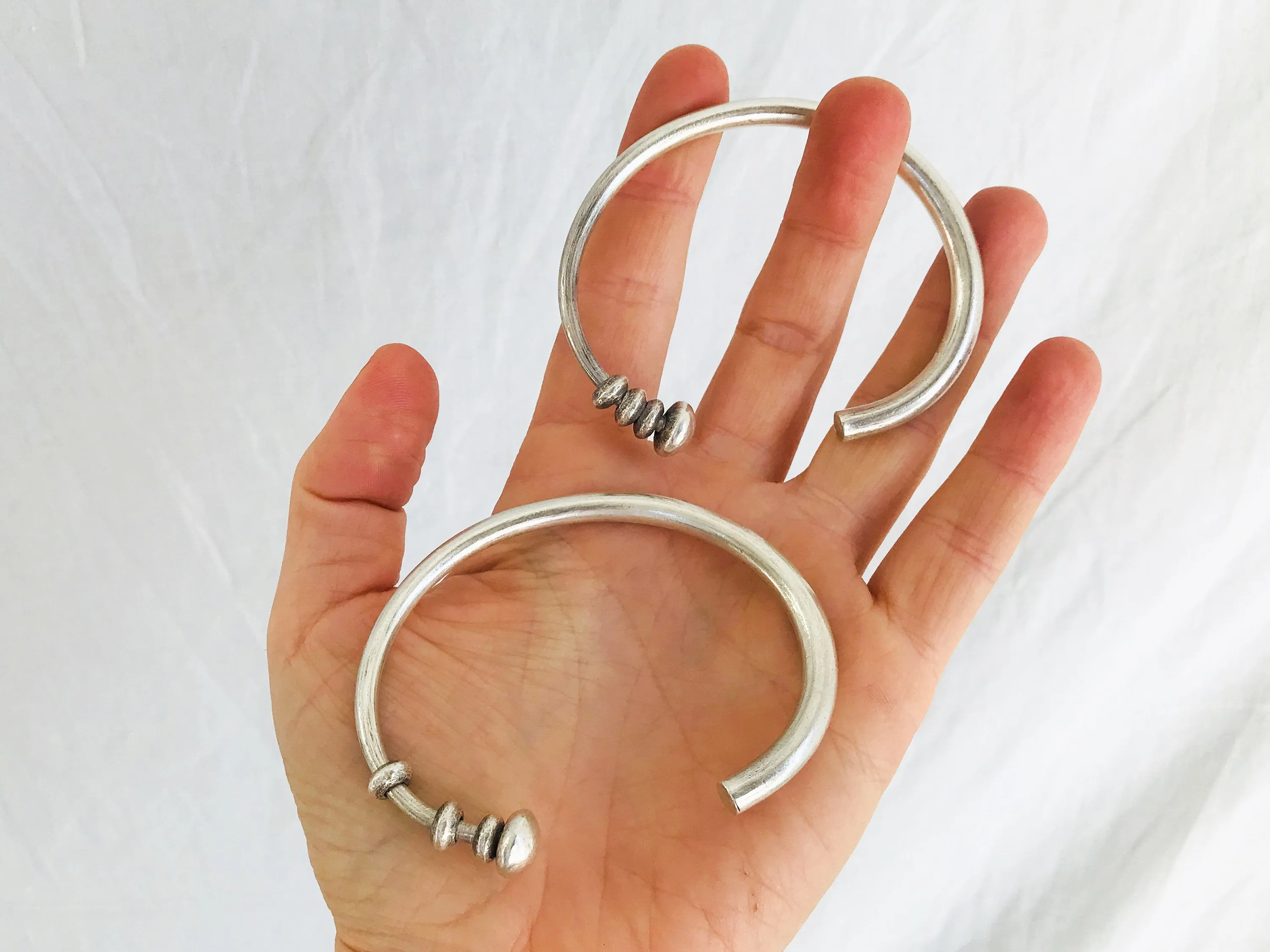 Fine Silver Bangle from the Karen Hill Tribe of Thailand