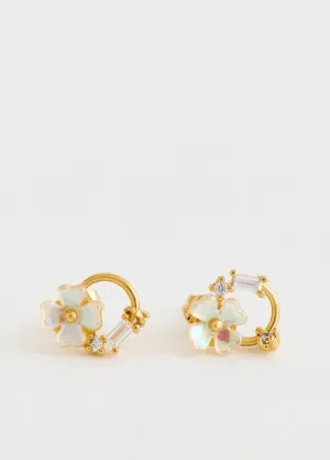 Floral Gold Stud Earrings