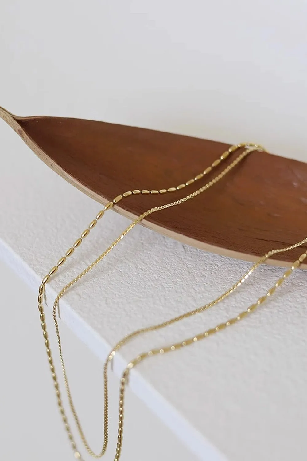 Gold Double Strand Dainty Chain Minimalist Necklace