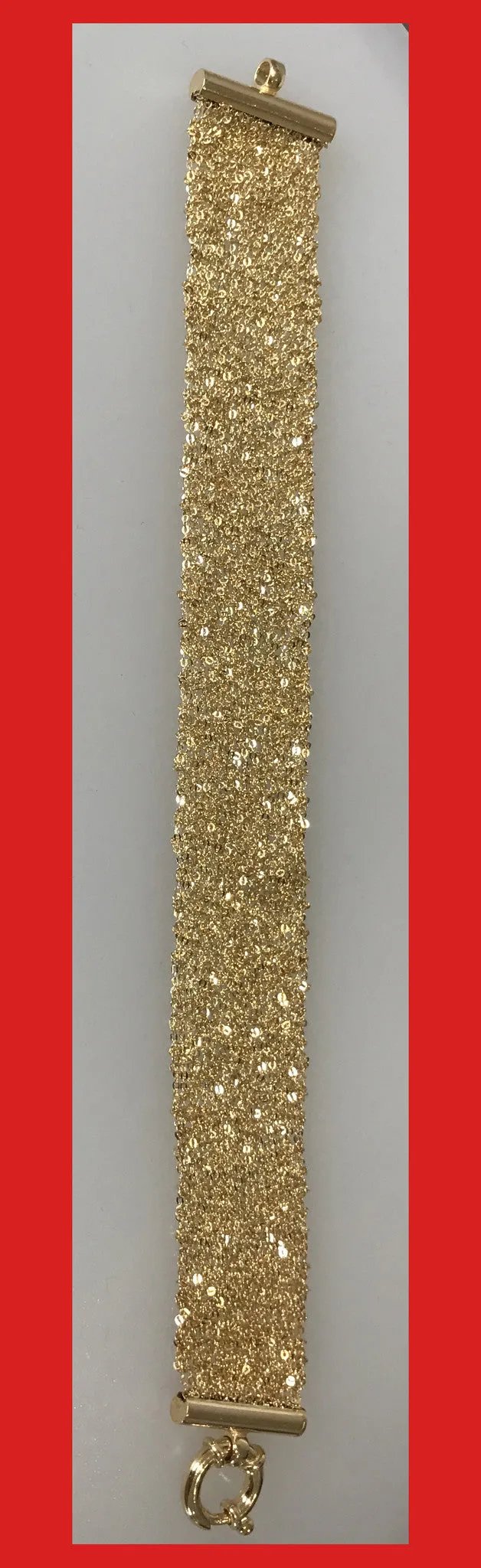Gold-plated Silver Italian Mesh Chain Bracelet