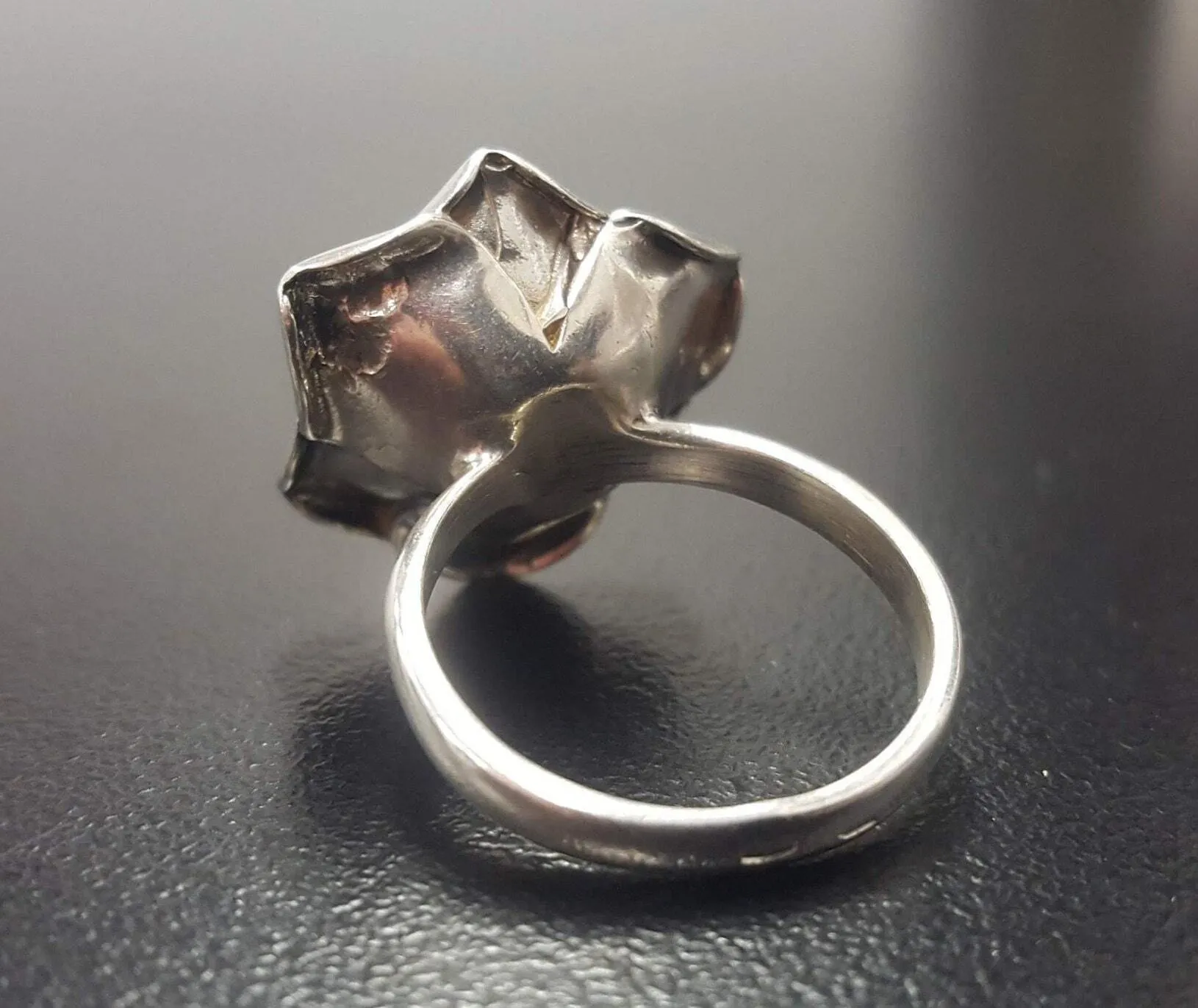 Large Rose Ring - Statement Flower Ring - Vintage Cocktail Ring