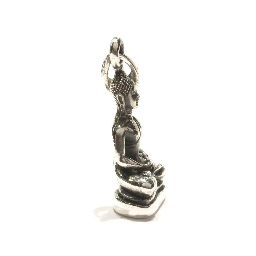 Meditating Buddha Sterling Silver Pendant I