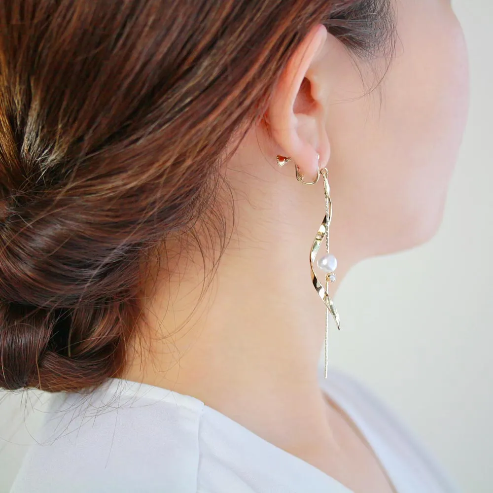 Multi Drop Clip On Earrings