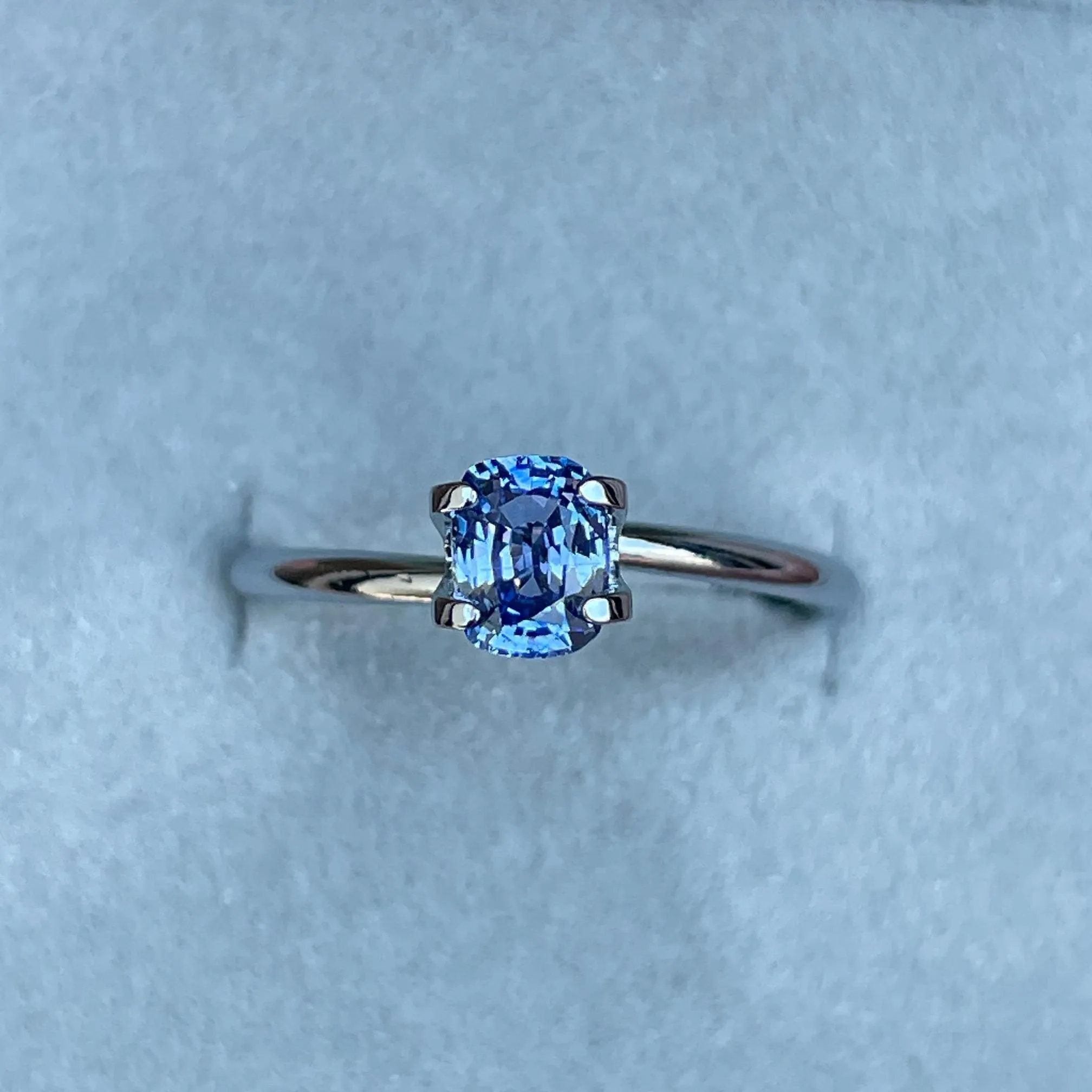 Natural Blue sapphire Cushion cut, sky Blue sapphire 0.74 crt, Loose Gemstone