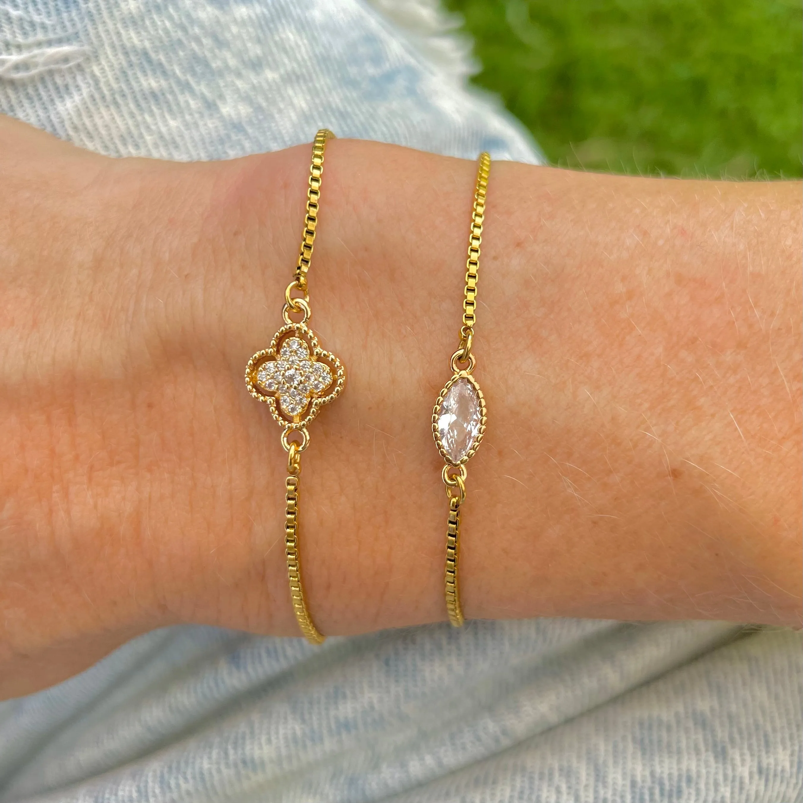 Oval Diamond Slider Bracelet