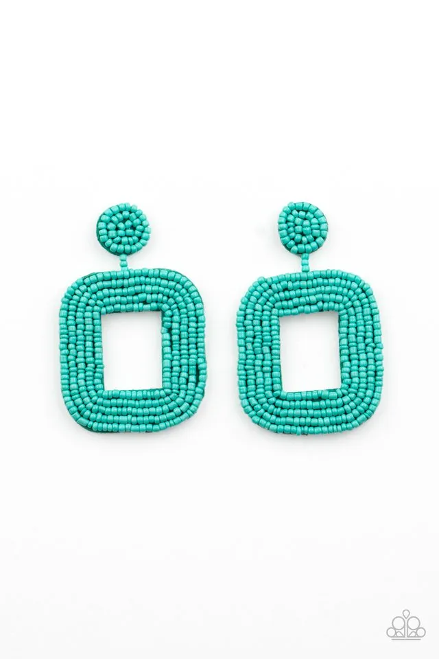 Paparazzi Earring ~ Beaded Bella - Blue
