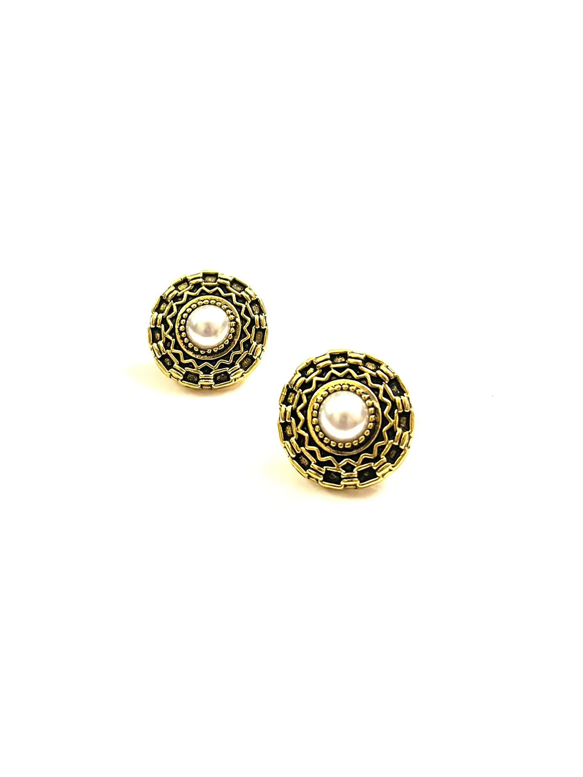 Pearl Sheild Earrings - Trio Earrings
