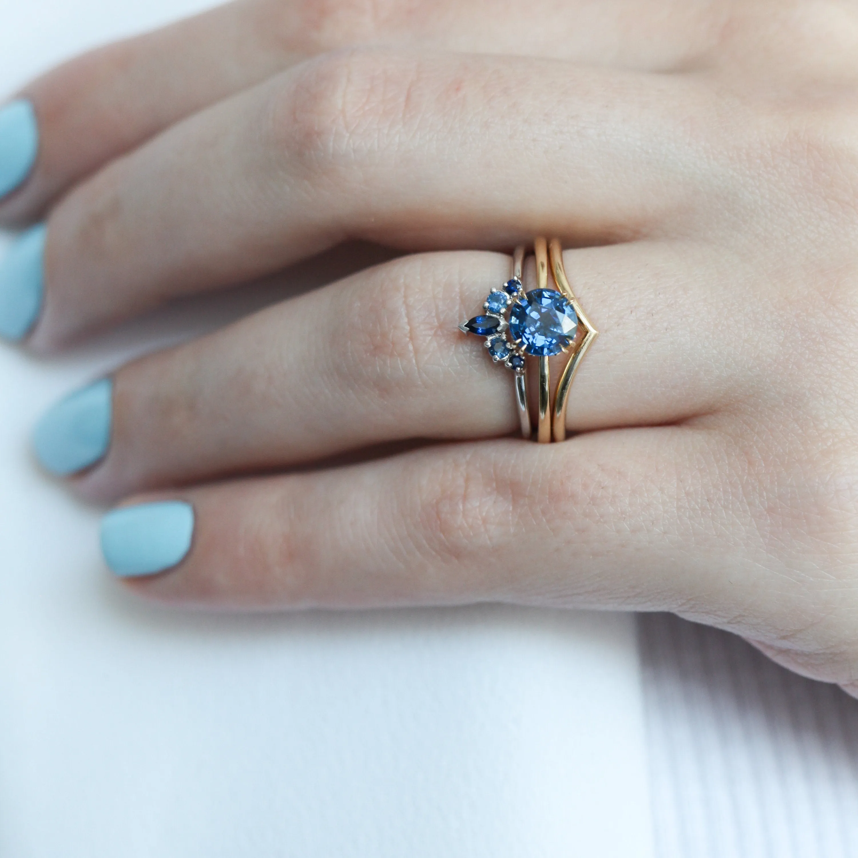 Selena Round Blue Sapphire Ring