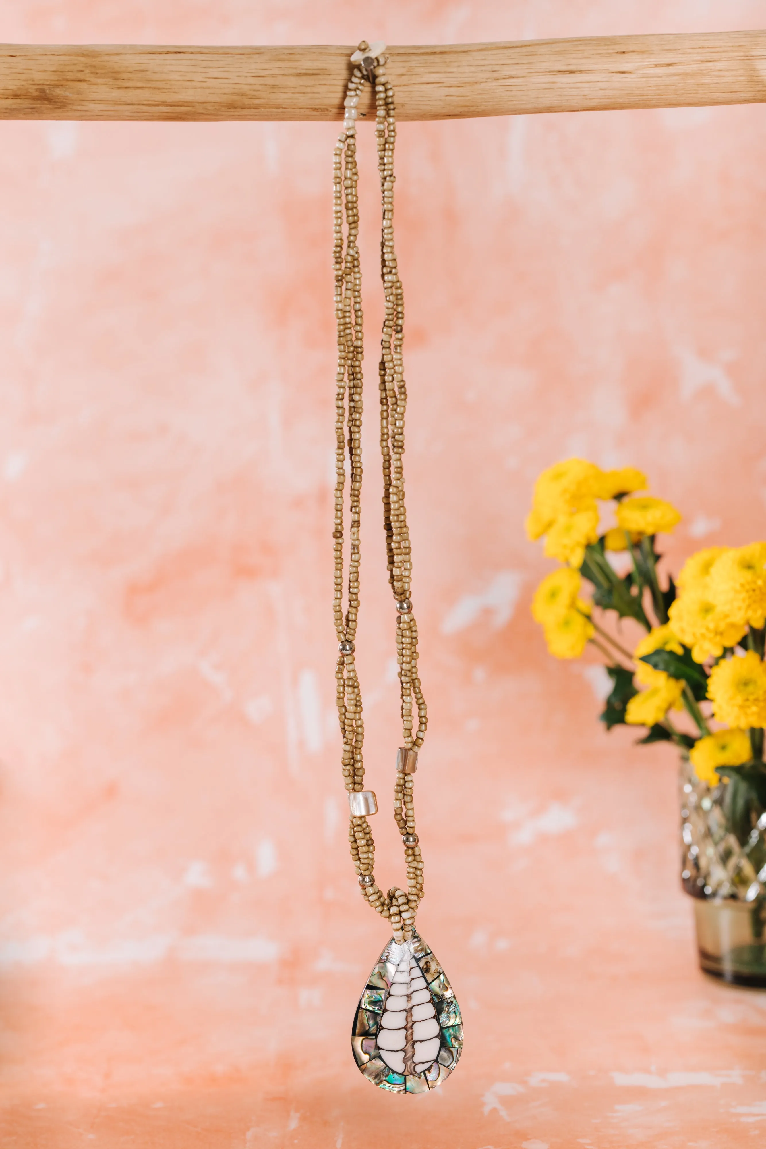 Shell Necklace with Pendant - Brown (NCK 009)