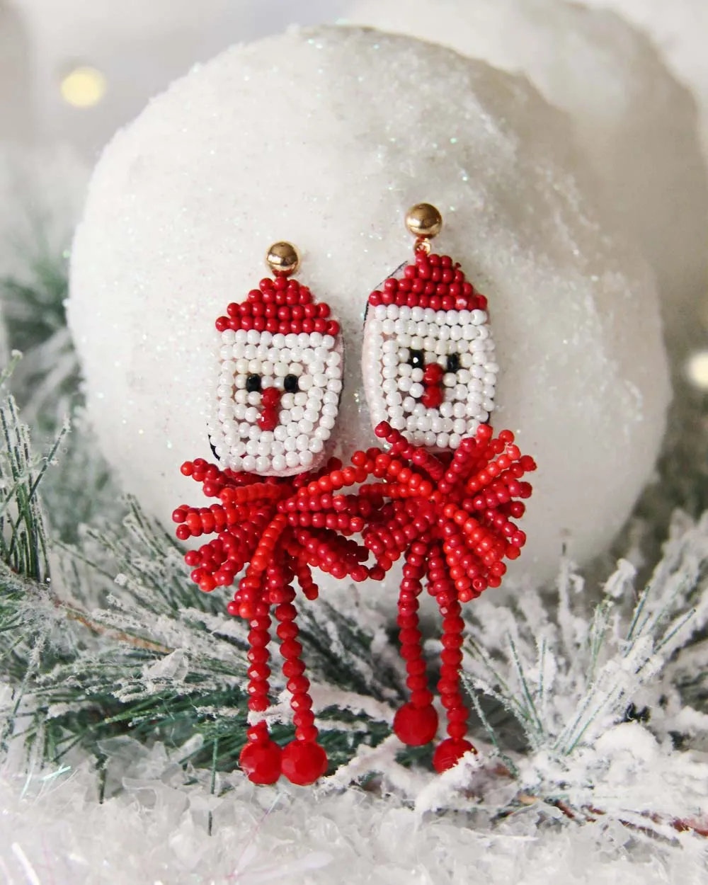 Snowy Santa Earrings
