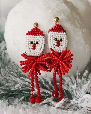 Snowy Santa Earrings